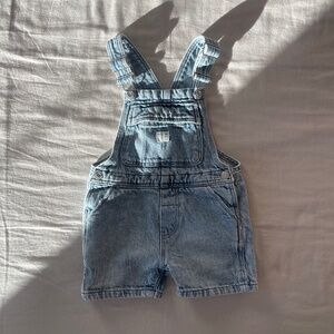 Zara Baby Blue Jean Overalls sz 9-12 months
